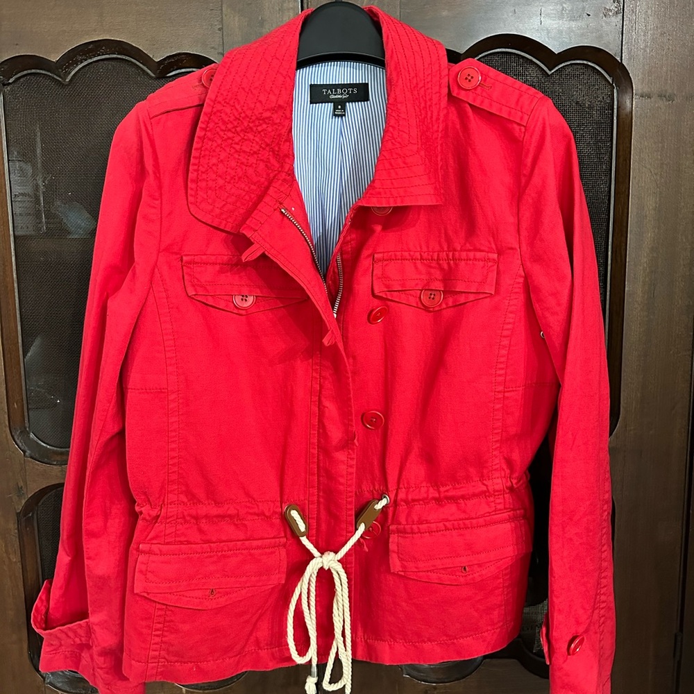 Talbots Women's Bold Red Utility Jacket